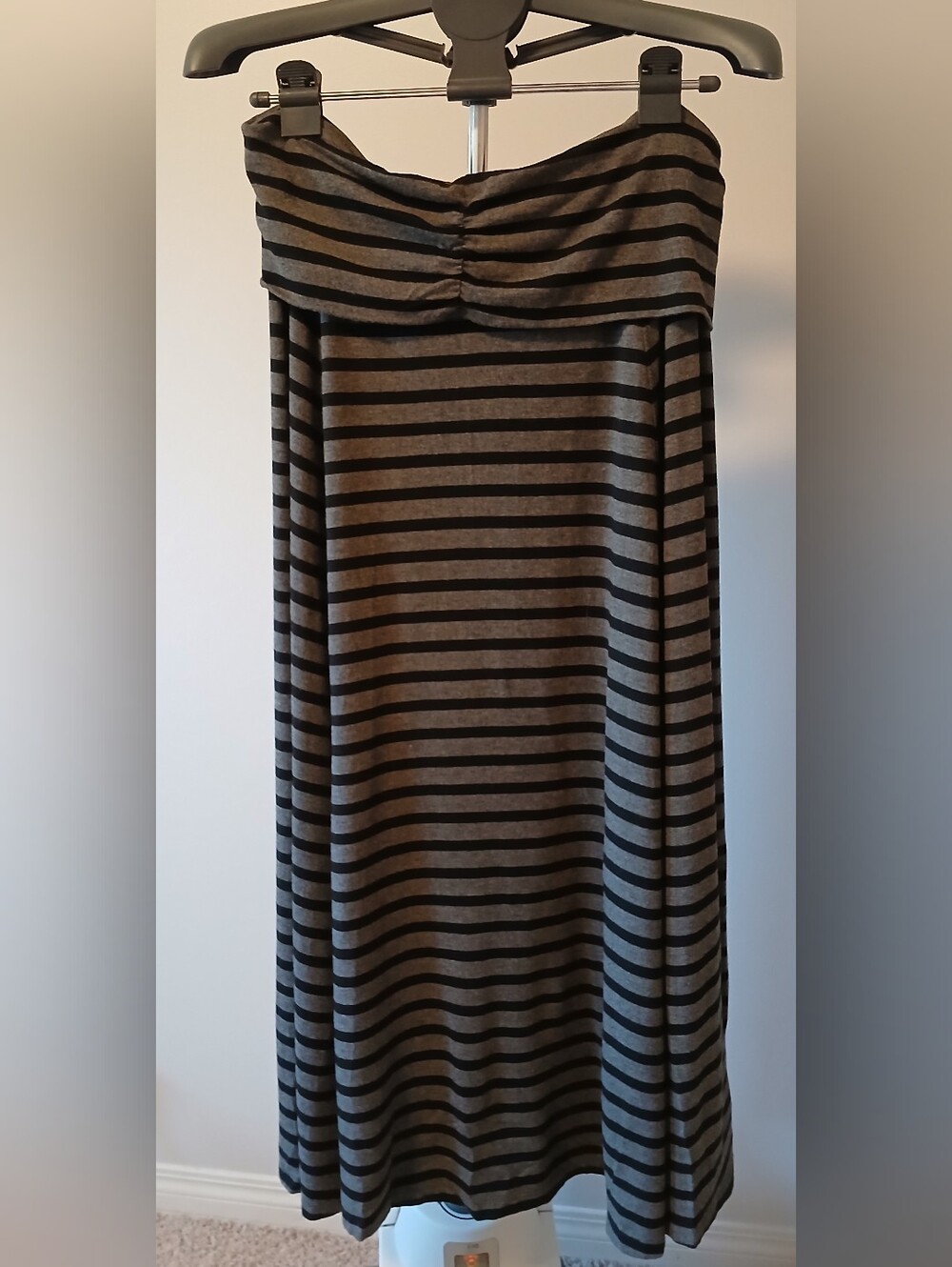 GAP Stripe Foldover Maxi Skirt  Black & Grey Size L
